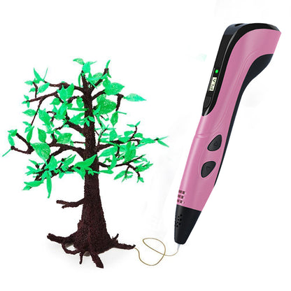 Toy 3D Printing PenDIY Drawing PenCreative Toy 10 Colorsfor Kids Adult -Pink