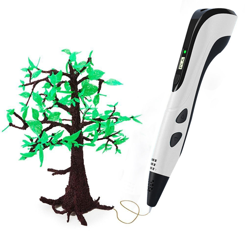 Toy 2Pcs 3D Printing Pen DIY Drawing Pen for kids Adult Creatived Toy 10 Colors-White