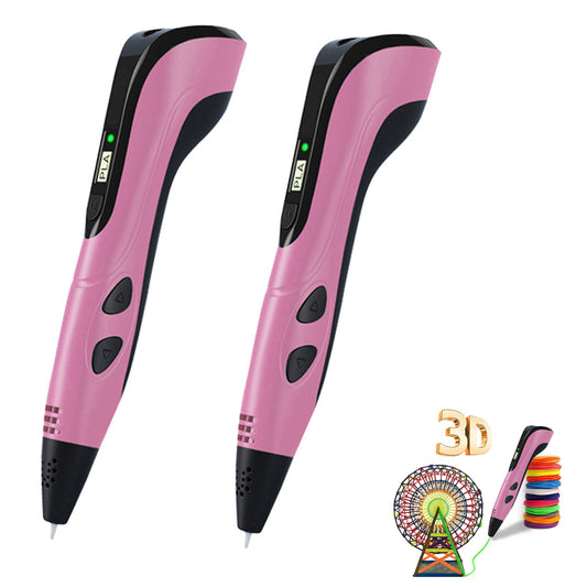 Toy 2pcs 3D Printing Pen DIY Drawing Pen Creative Toy 10 Colors for Kids Adult -Pink