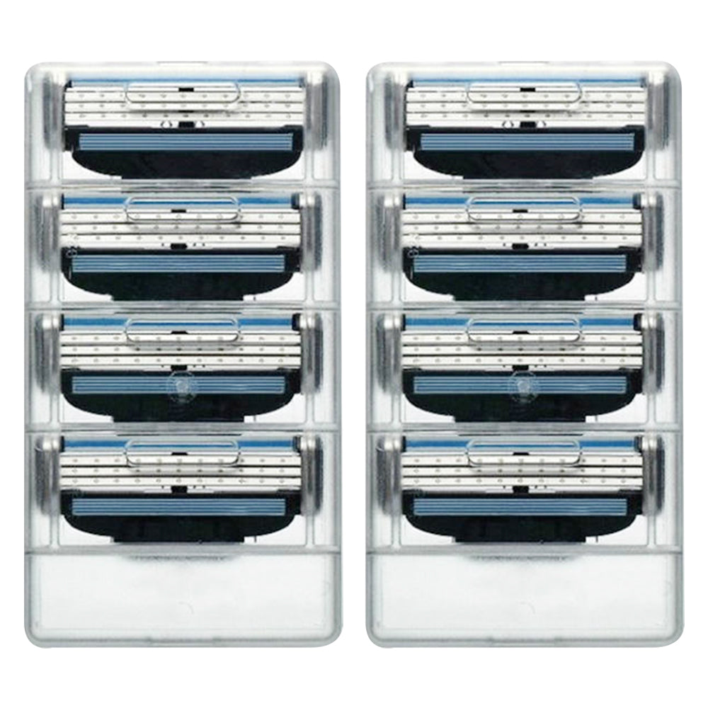 Set of 8 Pcs Beard Shaving Replacements for Gillette Fusion 3 Series Razor Shaving 3-Layer Blades Shaver Refill Cartridges