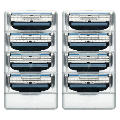 Set of 8 Pcs Beard Shaving Replacements for Gillette Fusion 3 Series Razor Shaving 3-Layer Blades Shaver Refill Cartridges