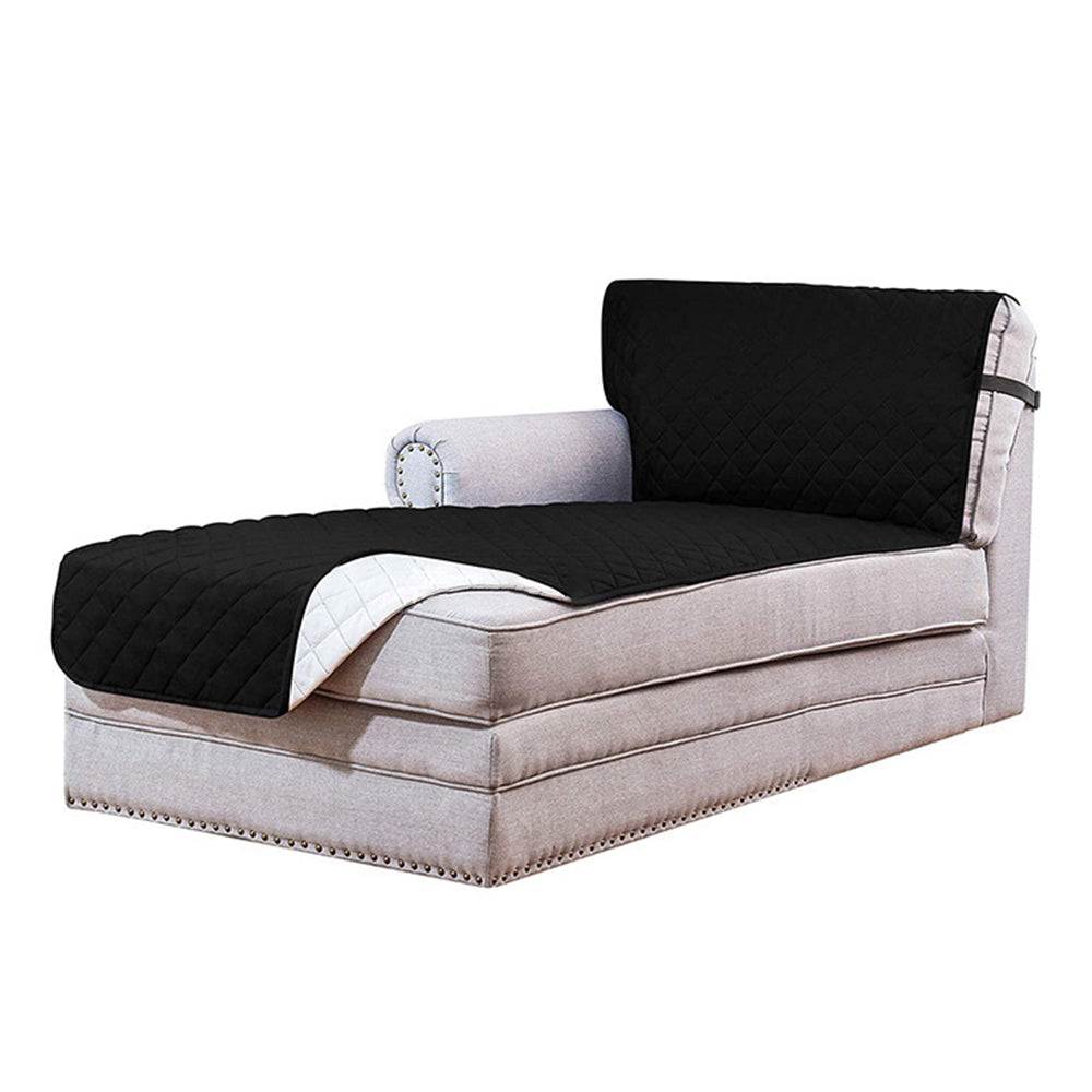 L Shaped Sectional Sofa Chaise Lounge Slipcover Sofa Protector -Black