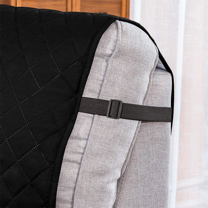 L Shaped Sectional Sofa Chaise Lounge Slipcover Sofa Protector -Black