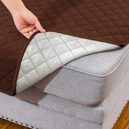 L Shaped Sectional Sofa Chaise Lounge Slipcover Sofa Protector -Coffee