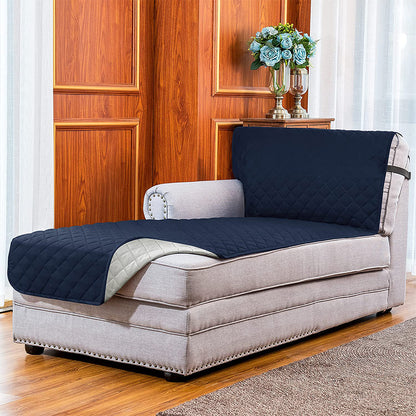 L Shaped Sectional Sofa Chaise Lounge Slipcover Sofa Protector -Navy