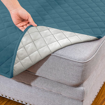 L Shaped Sectional Sofa Chaise Lounge Slipcover Sofa Protector -Blue