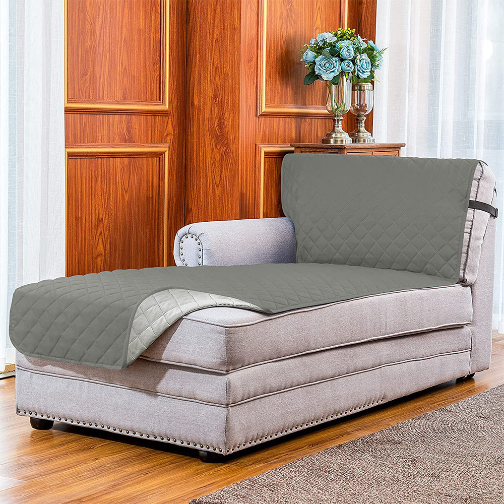 L Shaped Sectional Sofa Chaise Lounge Slipcover Sofa Protector -Grey