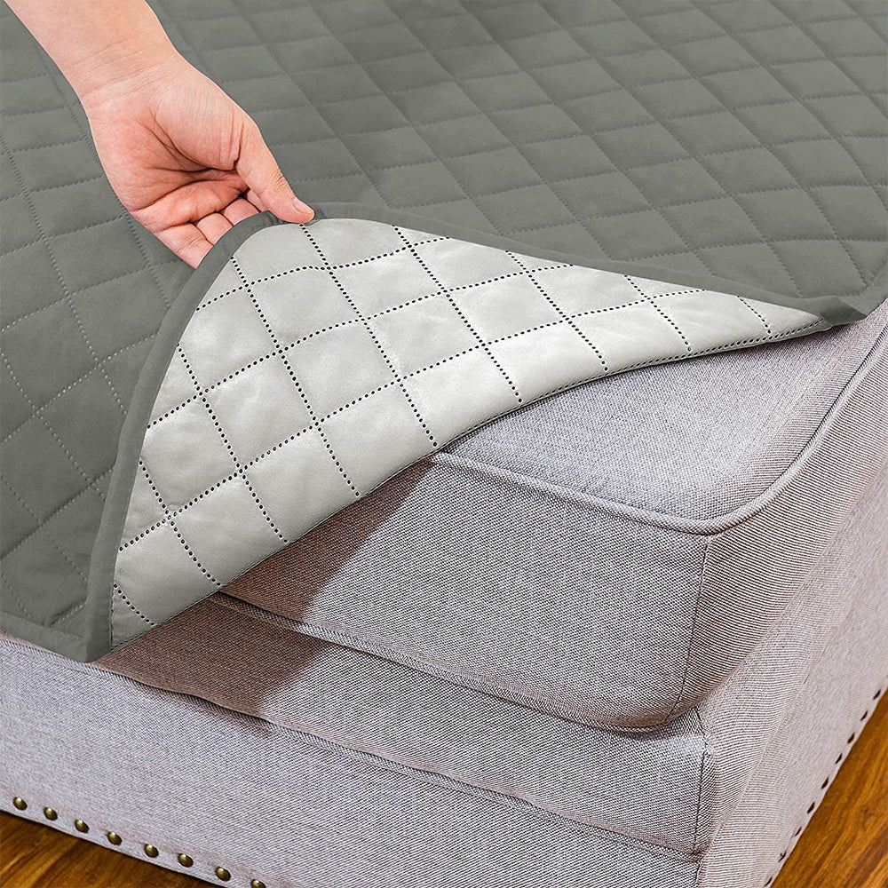 L Shaped Sectional Sofa Chaise Lounge Slipcover Sofa Protector -Grey