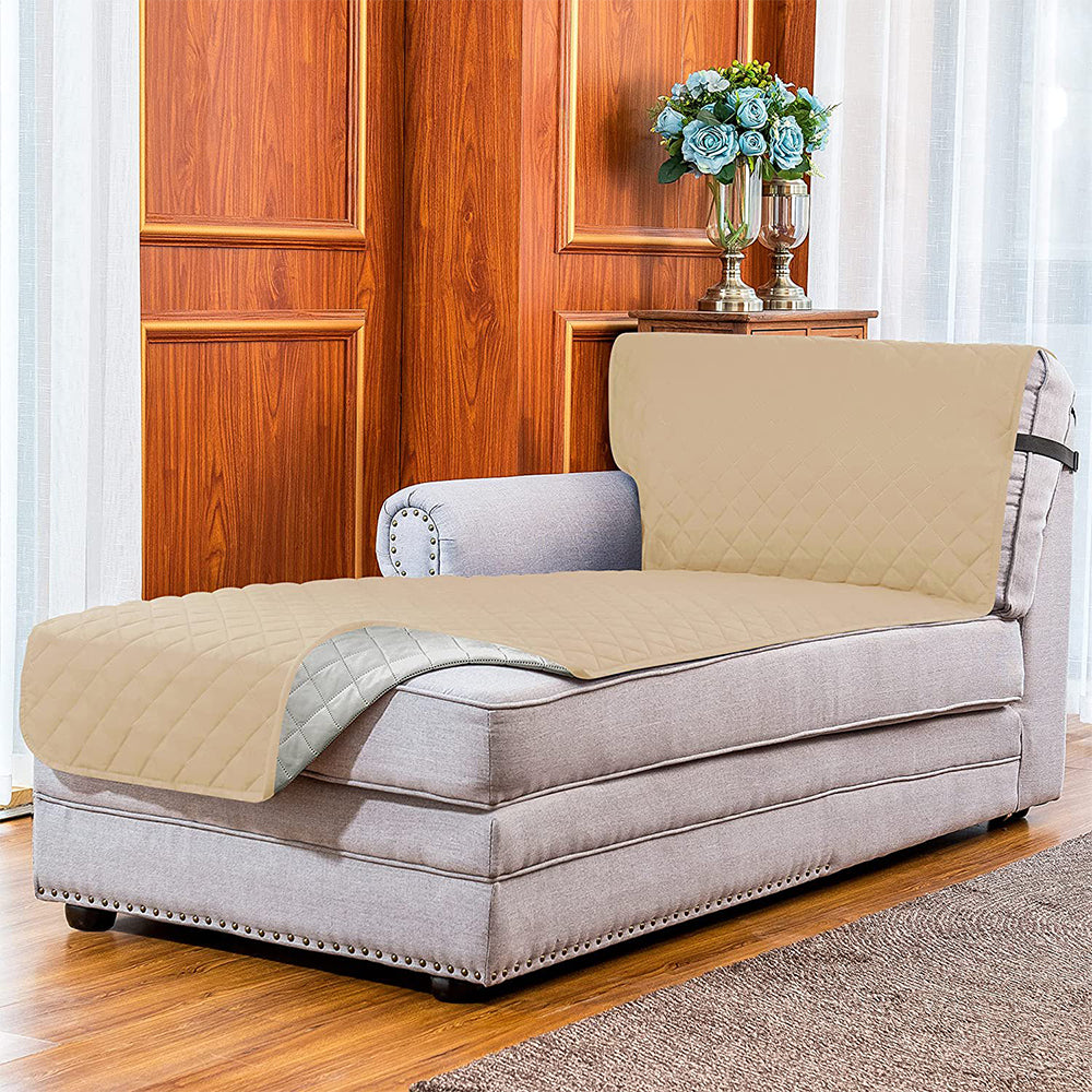 L Shaped Sectional Sofa Chaise Lounge Slipcover Sofa Protector -Khaki