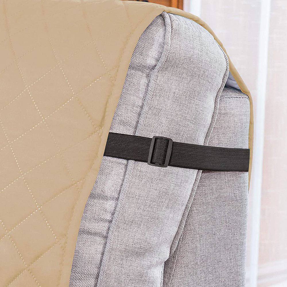 L Shaped Sectional Sofa Chaise Lounge Slipcover Sofa Protector -Khaki