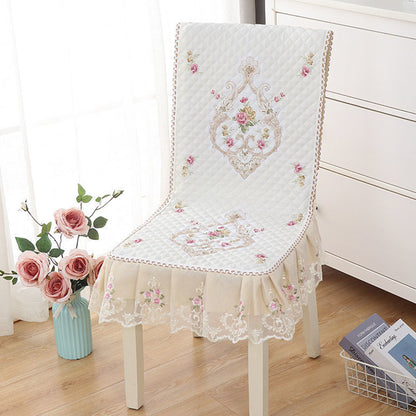 Siamese Chair Cover Non-Slip Thickened Stretch Slipcover Seat Cover -White