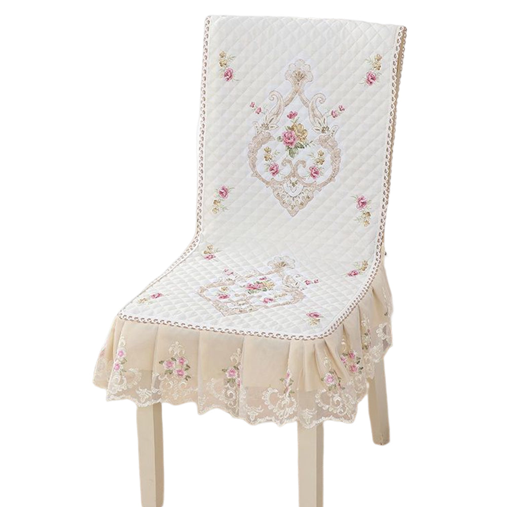 Siamese Chair Cover Non-Slip Thickened Stretch Slipcover Seat Cover -White