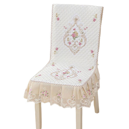 Siamese Chair Cover Non-Slip Thickened Stretch Slipcover Seat Cover -White