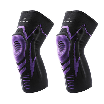 Pair of Knee Brace Knee Compression Sleeve Sports Silicone Knee Support Grey