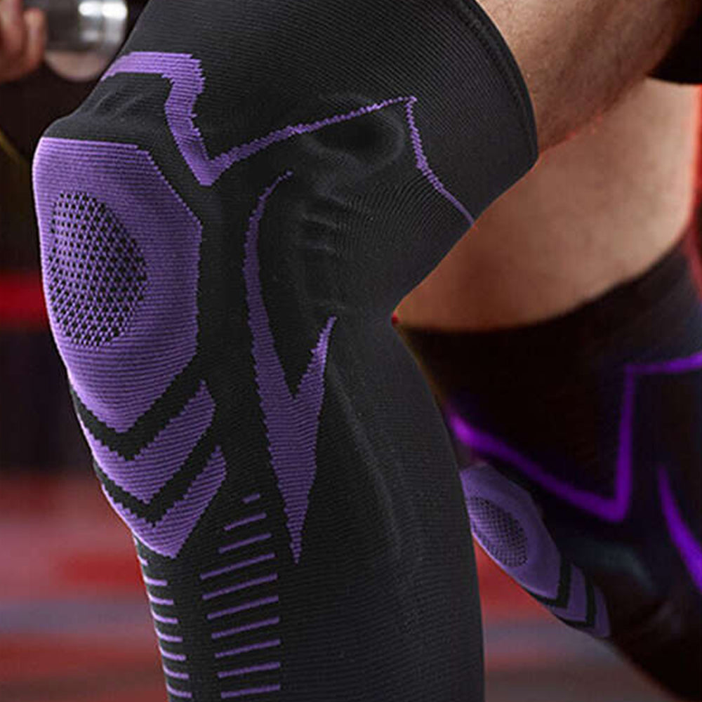 Pair of Knee Brace Knee Compression Sleeve Sports Silicone Knee Support Grey