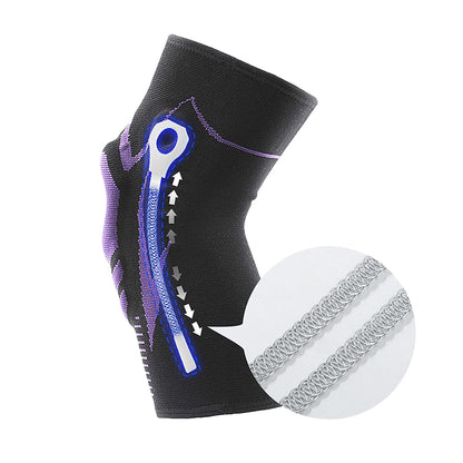 Pair of Knee Brace Knee Compression Sleeve Sports Silicone Knee Support Grey