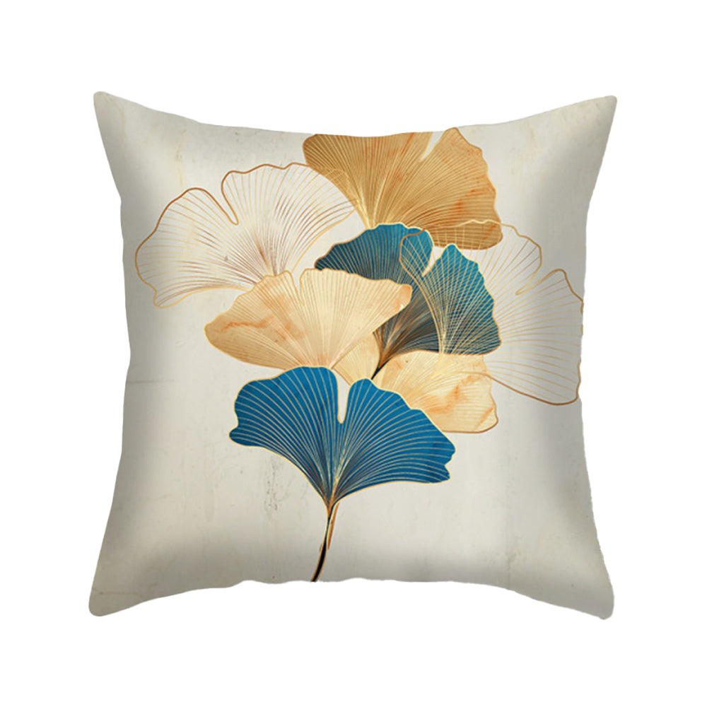 2 PCS Ginkgo Leaf Plant Leaves Pillow Cushion Cover-White
