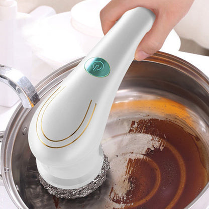 FancyGrab 5 in 1 Handheld Electric Cleaning Brush USB Rechargeable Electric Dishwashing Brush Shower Scrubber Cleaning Tool Kit