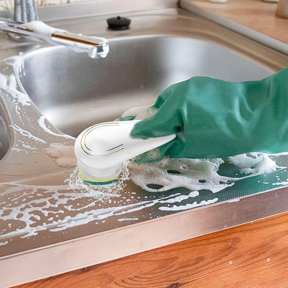 FancyGrab 5 in 1 Handheld Electric Cleaning Brush USB Rechargeable Electric Dishwashing Brush Shower Scrubber Cleaning Tool Kit