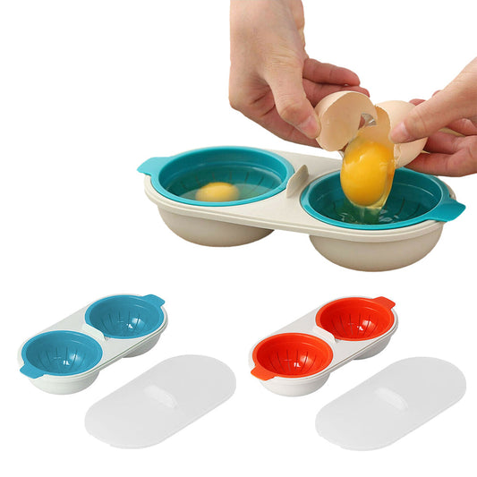 2Pcs Microwave Egg Poacher Draining Egg Boiler Cooking Egg Gadget