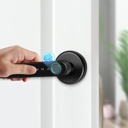 Door Lock Fingerprint Smart Digital Lever Keyless Entry Door Lock with App -Black