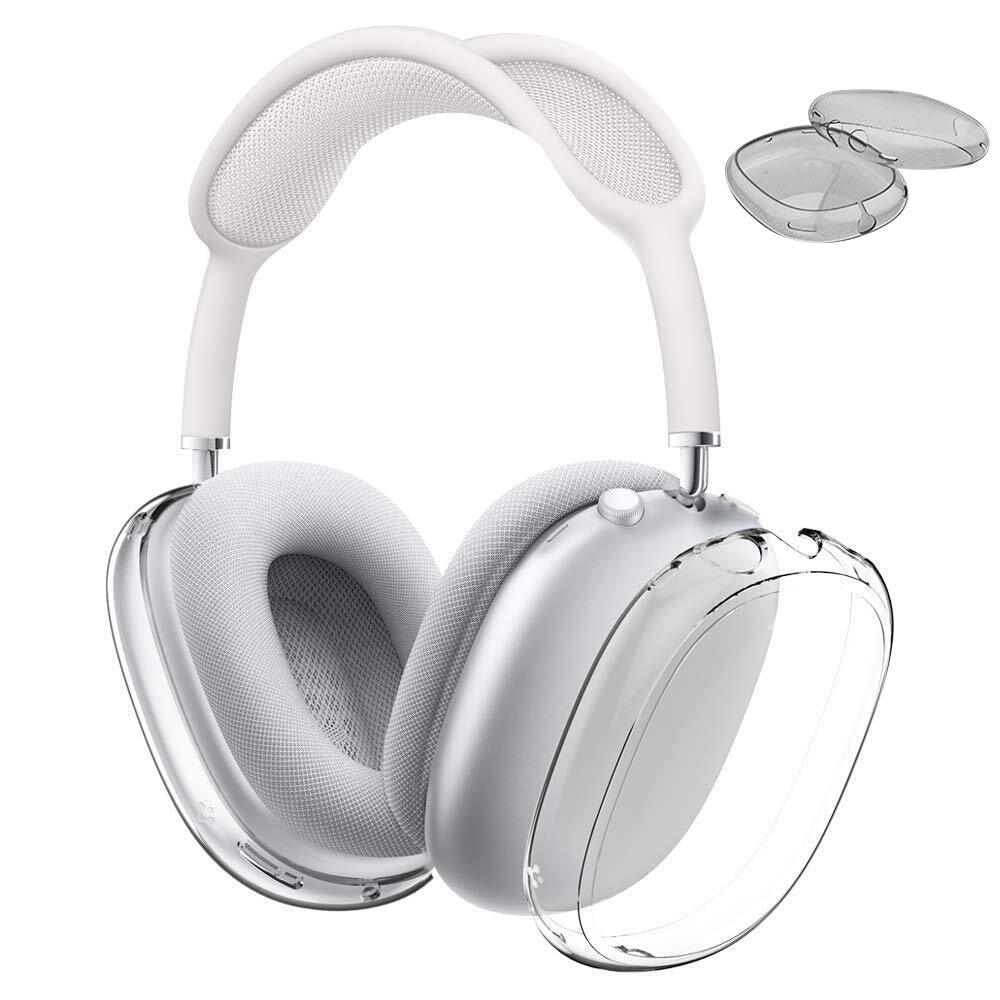 Case Cover for AirPods Apple Max Headphones Clear Case Protective Cover -White