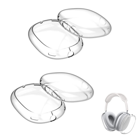 2pcs Case Cover for AirPods Apple Max Headphones Clear Case Protective Cover -White