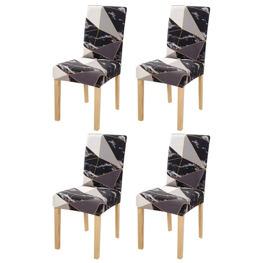 4pcs Chair Slipcovers Removable Universal Stretch Elastic Chair Protector Covers -Style 4