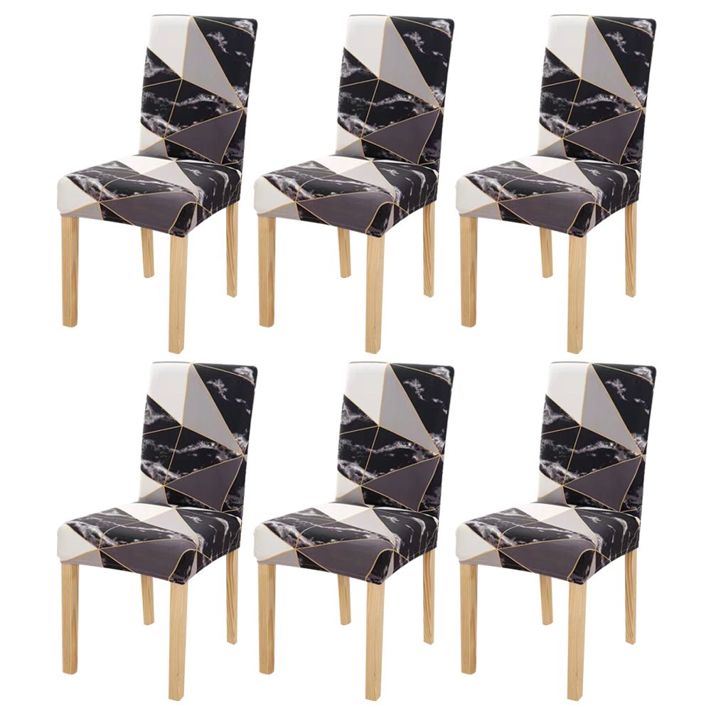 6pcs Chair Slipcovers Removable Universal Stretch Elastic Chair Protector Covers -Style 4