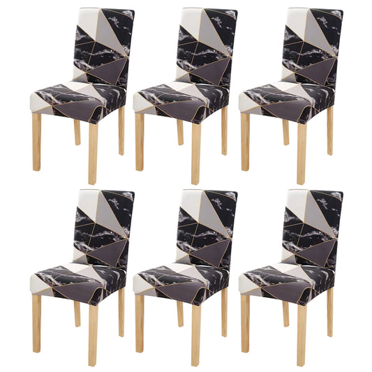 6pcs Chair Slipcovers Removable Universal Stretch Elastic Chair Protector Covers -Style 4