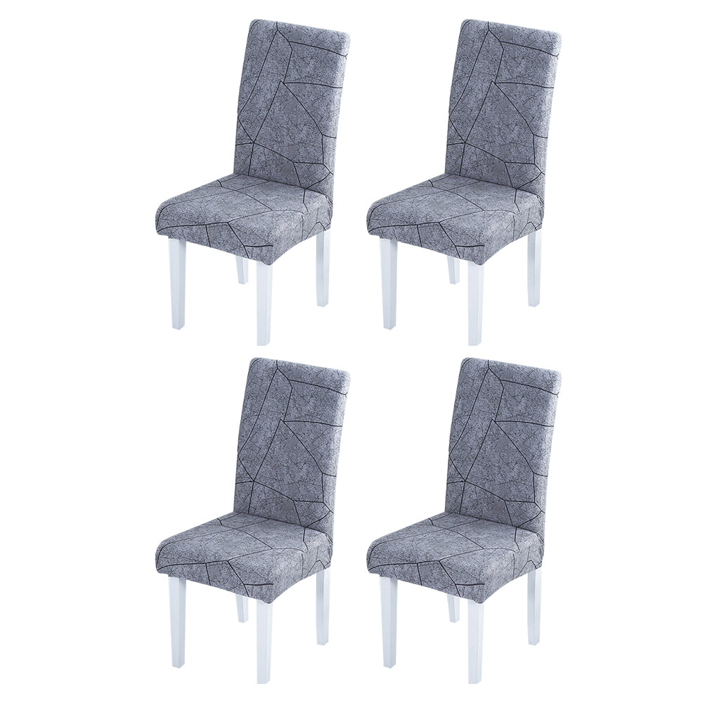 4pcs Chair Slipcovers Removable Universal Stretch Elastic Chair Protector Covers -Style 5