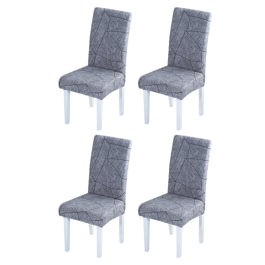 4pcs Chair Slipcovers Removable Universal Stretch Elastic Chair Protector Covers -Style 5