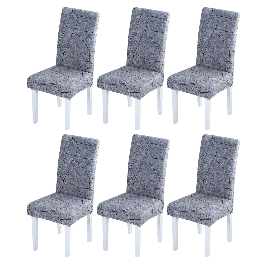 6pcs Chair Slipcovers Removable Universal Stretch Elastic Chair Protector Covers -Style 5