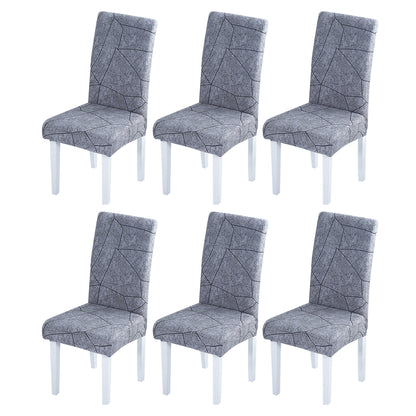 6pcs Chair Slipcovers Removable Universal Stretch Elastic Chair Protector Covers -Style 5