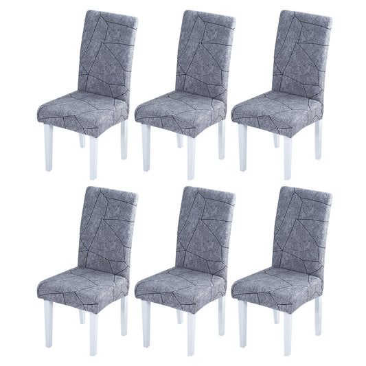 6pcs Chair Slipcovers Removable Universal Stretch Elastic Chair Protector Covers -Style 5