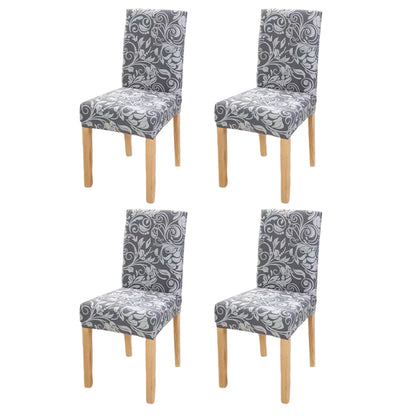 4pcs Chair Slipcovers Removable Universal Stretch Elastic Chair Protector Covers -Style 3