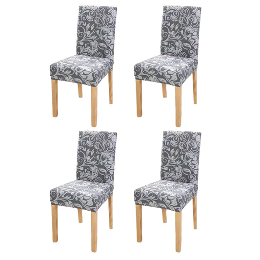 4pcs Chair Slipcovers Removable Universal Stretch Elastic Chair Protector Covers -Style 3