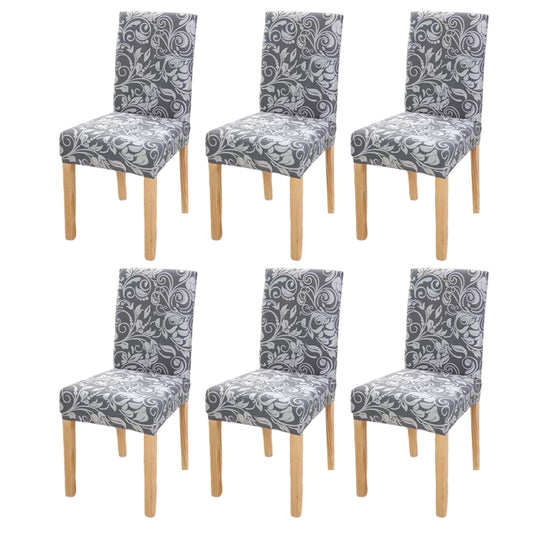 6pcs Chair Slipcovers Removable Universal Stretch Elastic Chair Protector Covers -Style 3