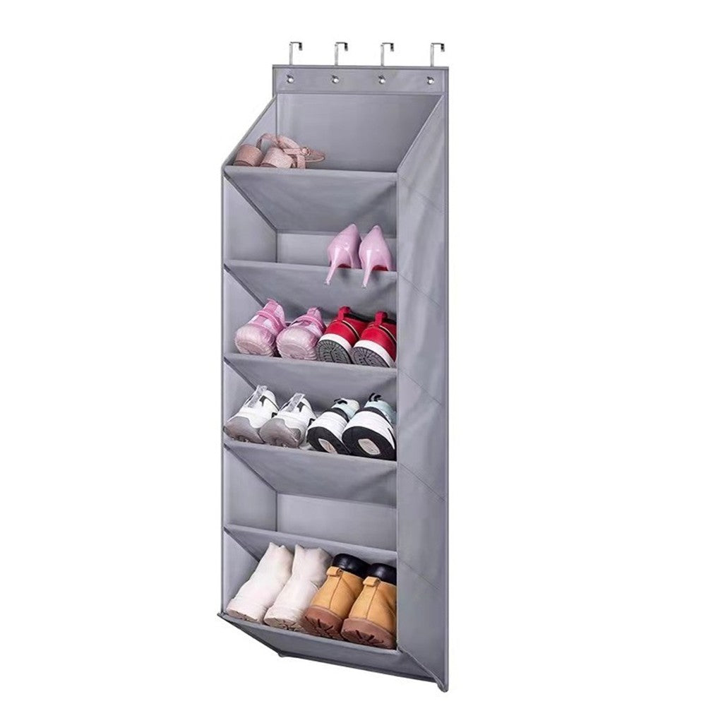 Multi Pockets Over the Door Shoe Organizer Hanging Shoes Storage Bag with Hooks for Closet and Dorm Narrow Door