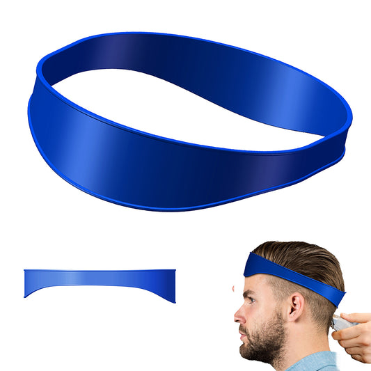 Neckline Shaving Template Curved Silicone Haircut Band Hair Cutting Tool for DIY Home Haircuts -Blue