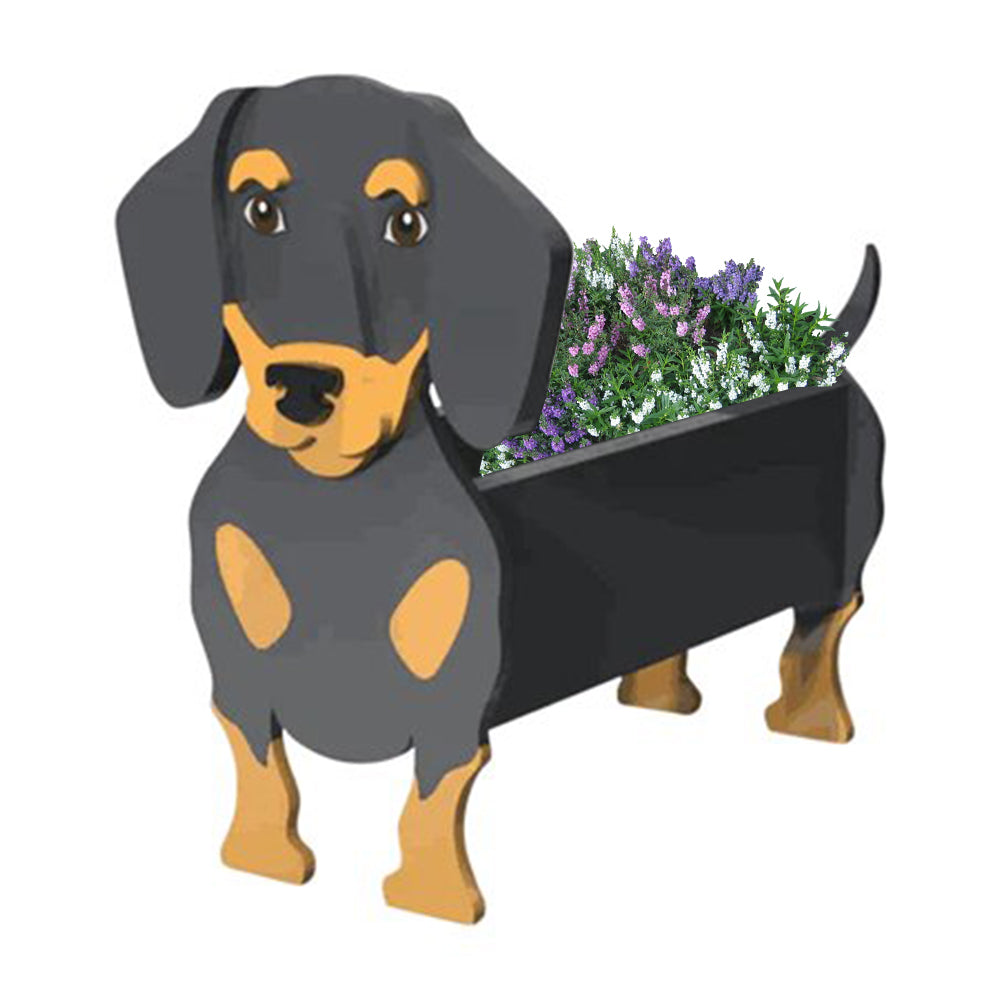 Cute Animal PVC Garden Dog Flower Planter Plant Pots For Outdoor Decoration-Dachshund