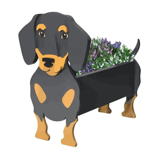 Cute Animal PVC Garden Dog Flower Planter Plant Pots For Outdoor Decoration-Dachshund