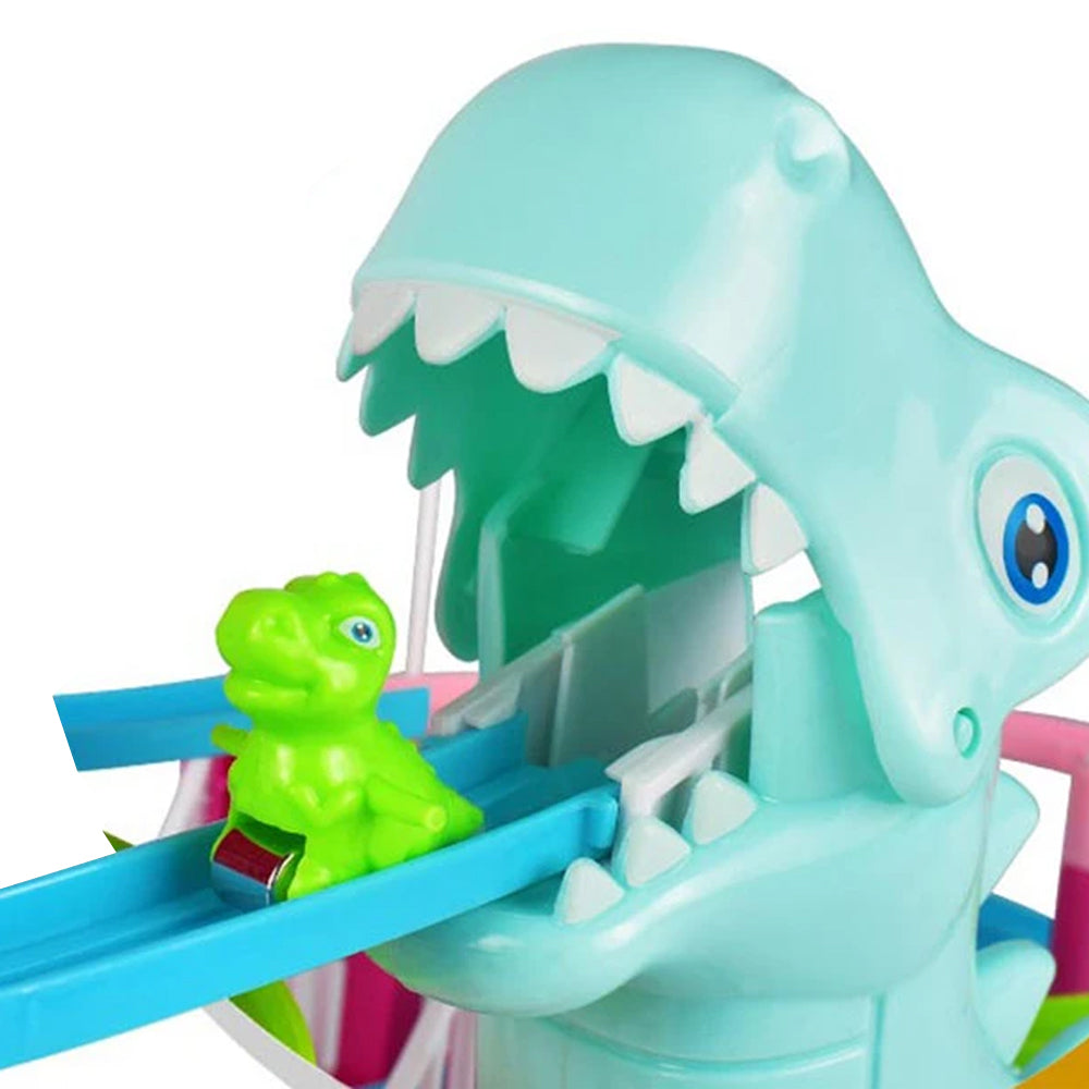 Toy Electric Dinosaur Race Track Toy Set with Music and Lights Slide Railcar Track Toy Educational Toys