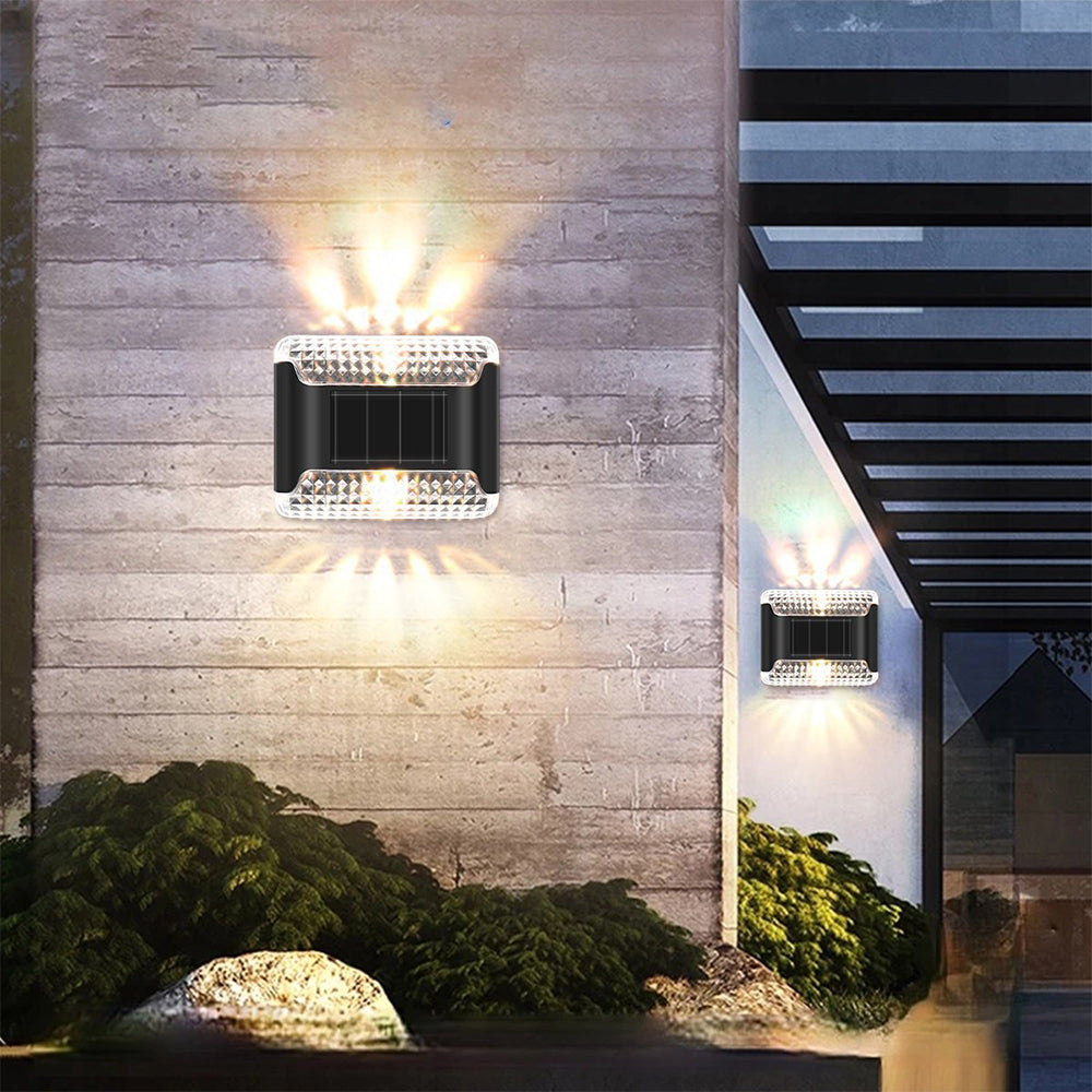 Solar Wall Light 4 Pcs LED Solar Porch Light LED Wall Light - Warm light