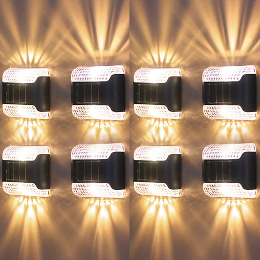 Solar Wall Light 8 Pcs LED Solar Porch Light LED Wall Light -Warm light