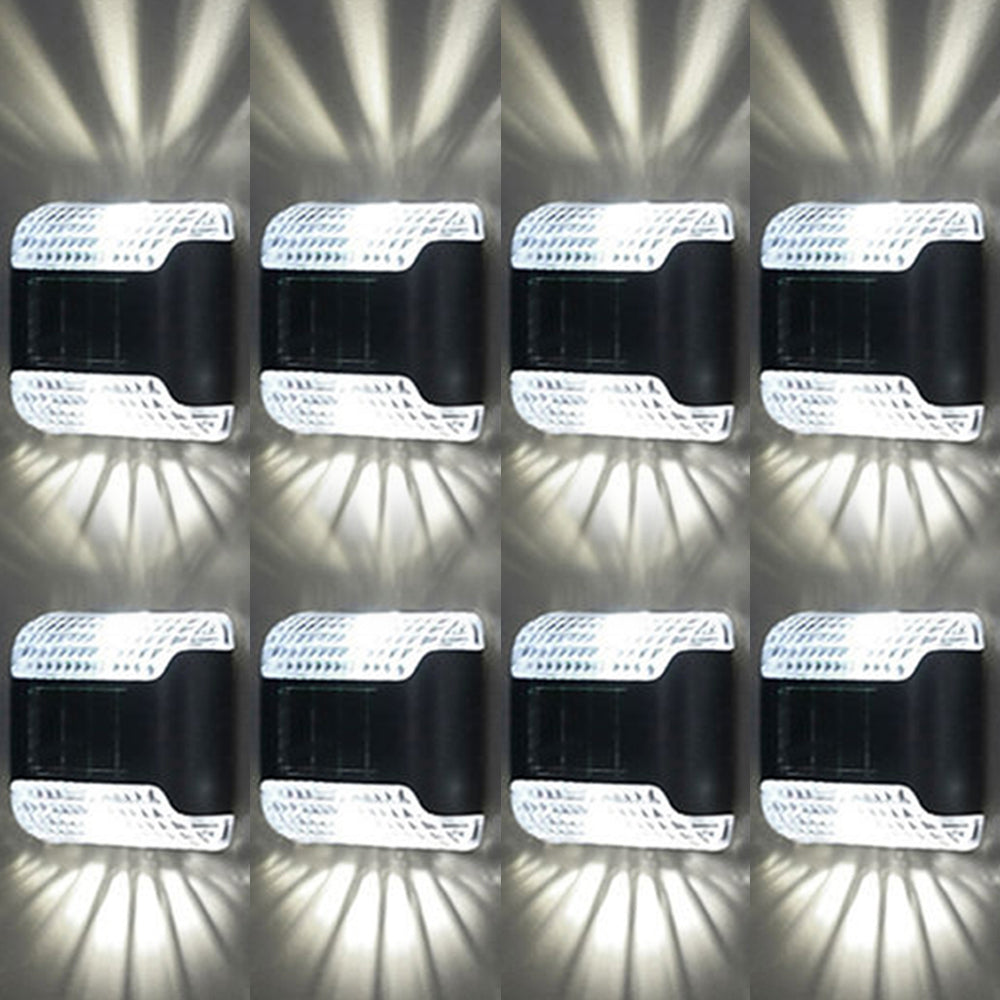 Solar Wall Light 8 Pcs LED Solar Porch Light LED Wall Light -White light