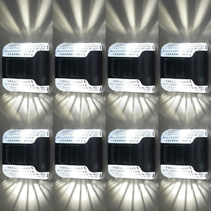 Solar Wall Light 8 Pcs LED Solar Porch Light LED Wall Light -White light