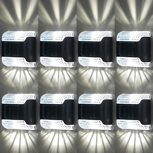 Solar Wall Light 8 Pcs LED Solar Porch Light LED Wall Light -White light