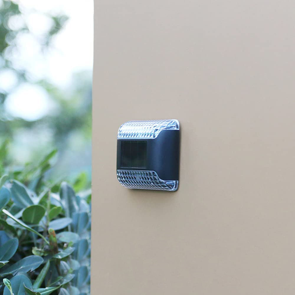 Solar Wall Light 8 Pcs LED Solar Porch Light LED Wall Light -White light