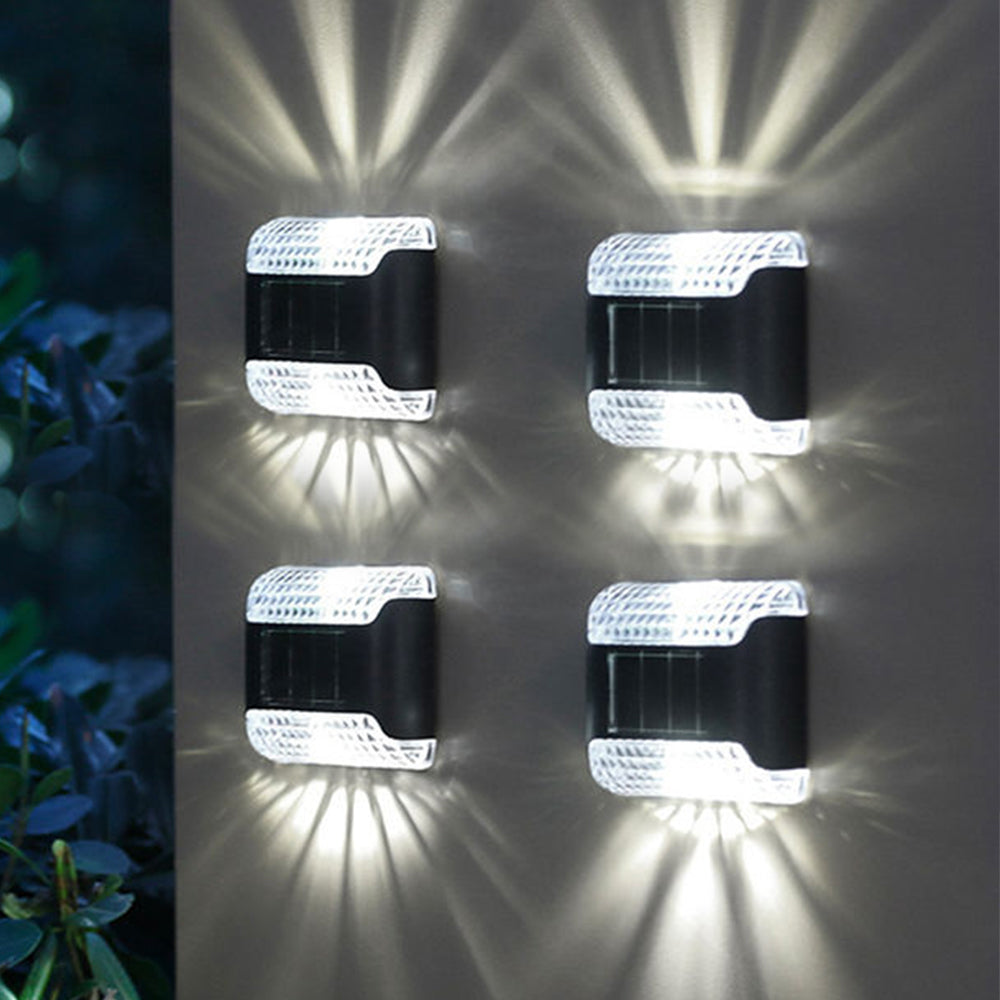 Solar Wall Light 8 Pcs LED Solar Porch Light LED Wall Light -White light